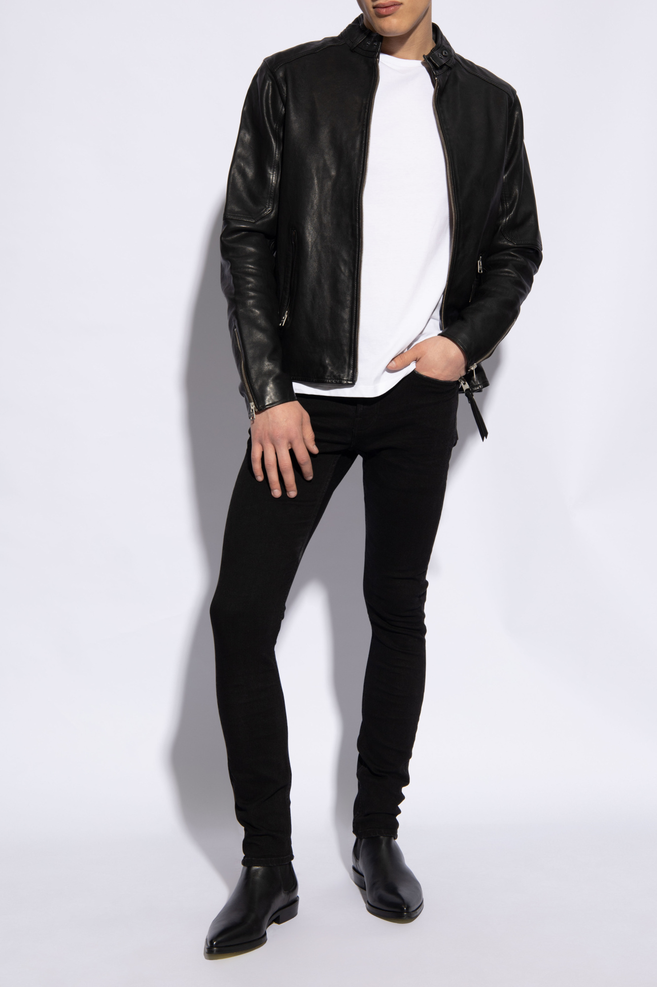 Black 'Cora' leather jacket AllSaints - IetpShops Japan - Miaou T